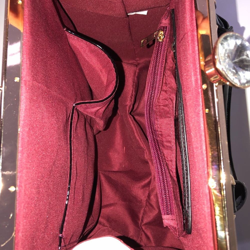 Patten Leather Burgundy Black & White Bag - Picture 4 of 8